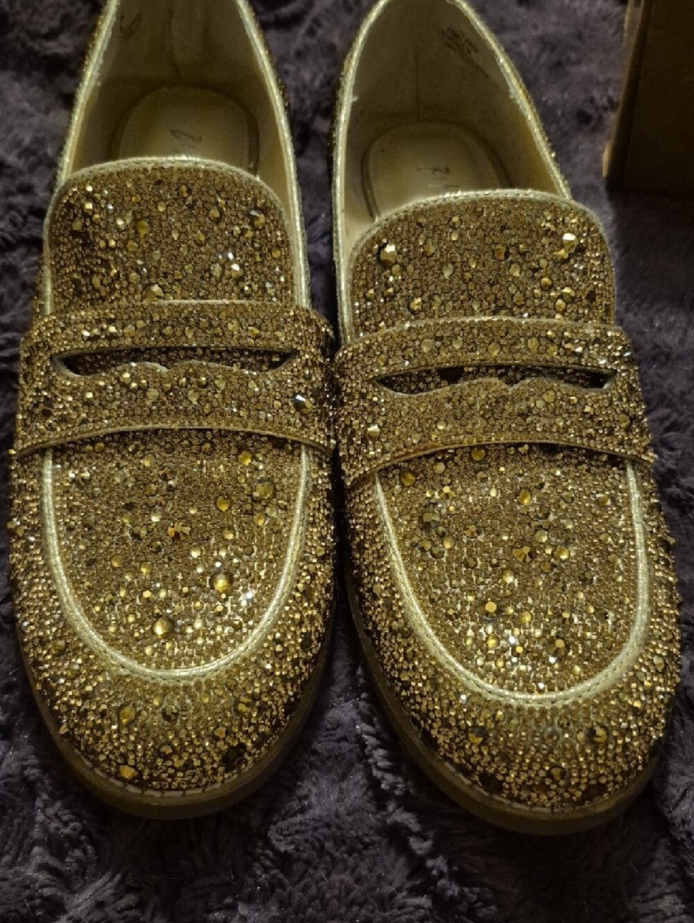 Betsey Johnson Gold Sequin Loafers - Picture 4 of 4